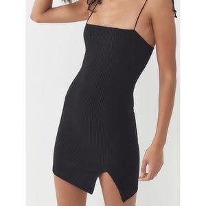 Black tight dress with slit